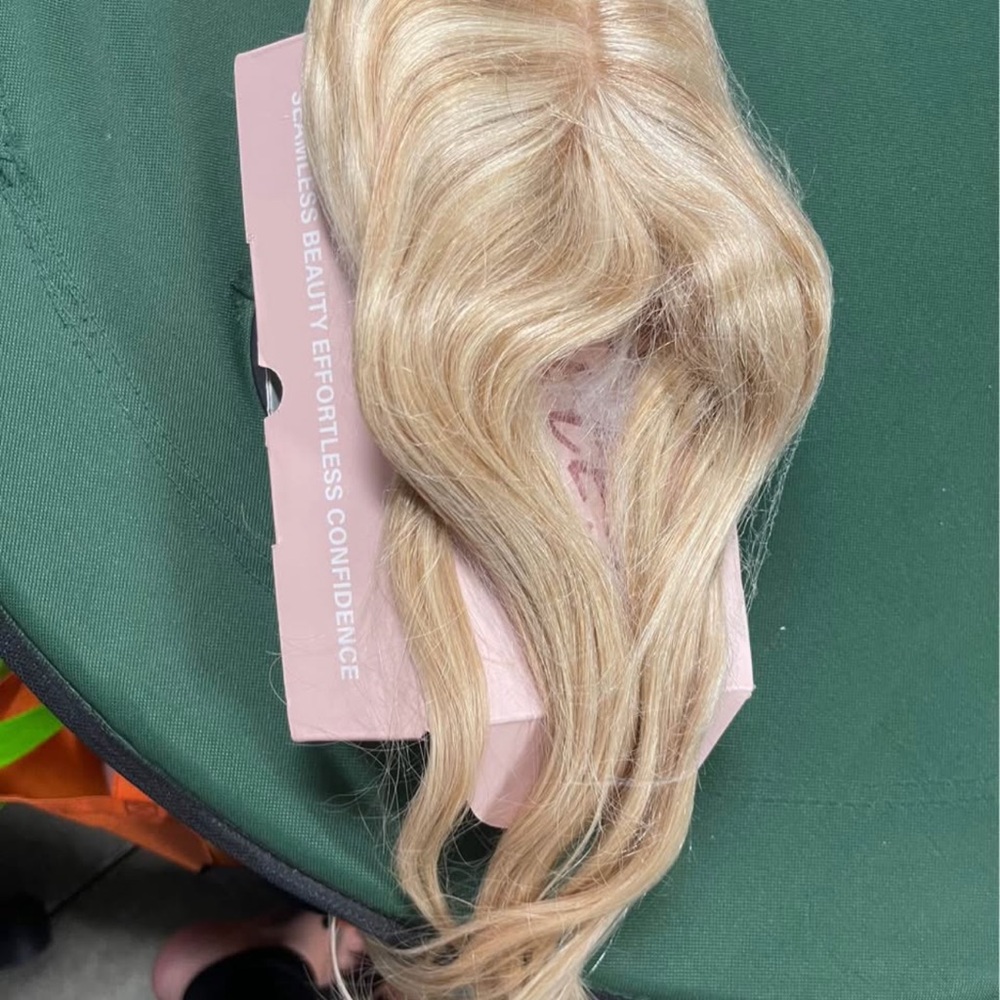 Set of Two Blonde Hair Extension Top Pieces
